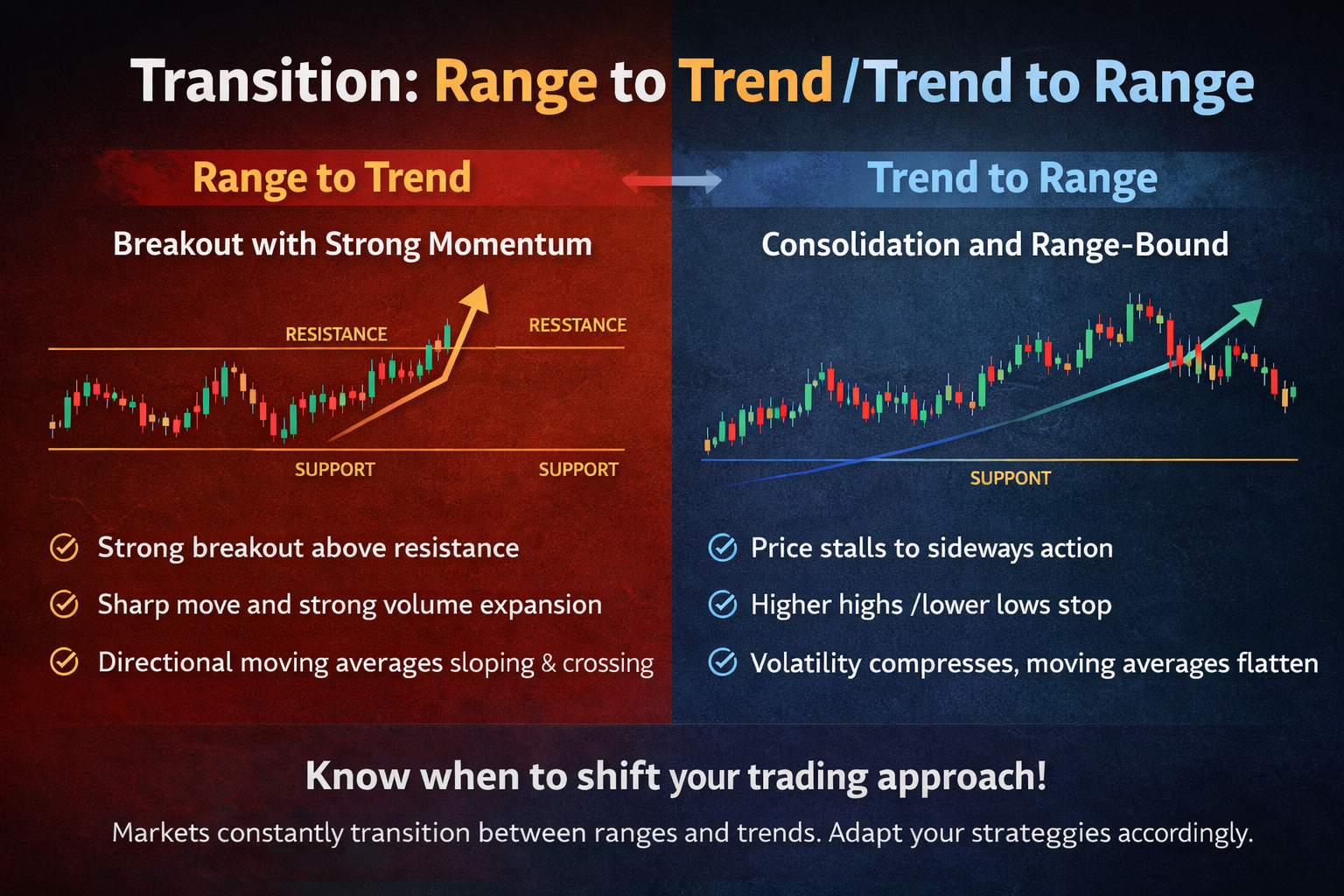 Transition from range to trend
