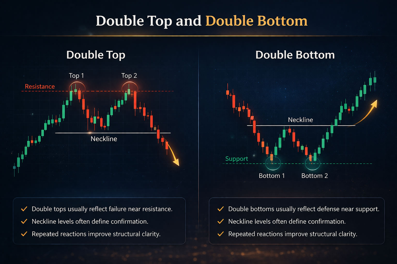Double top and double bottom