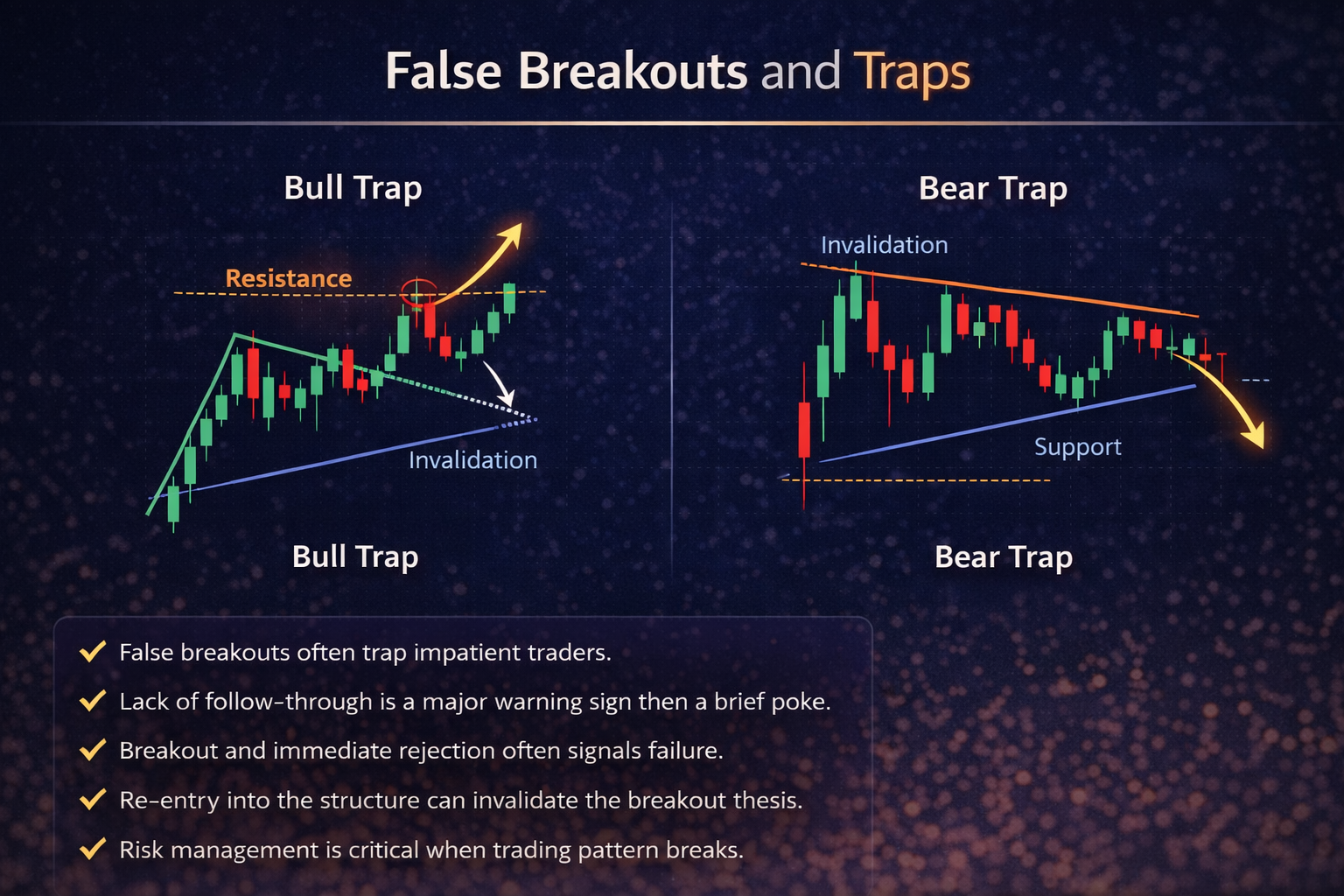 False breakouts and traps