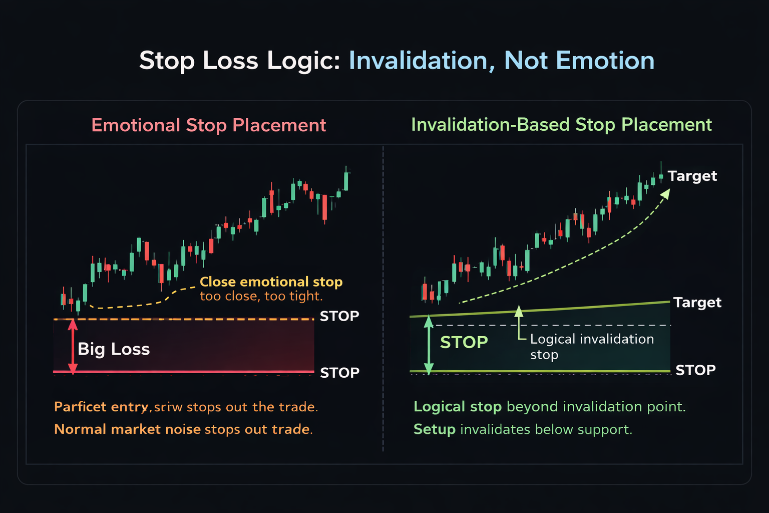 Stop loss: invalidation, not emotion
